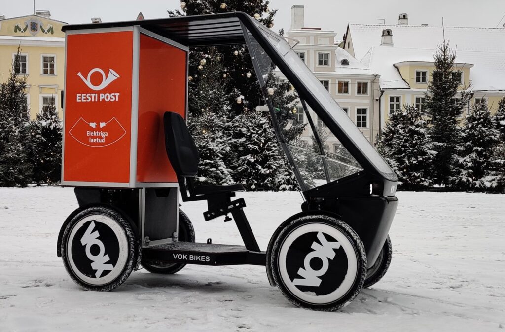 Eesti Post uses Vok e-cargo bikes to deliver shipments in high-density urban areas.